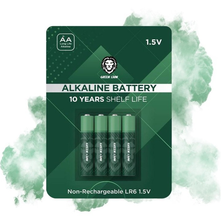 پک 4 عددی باتری نیم قلمی Green Lion Alkaline AAA Battrey گرین لاین