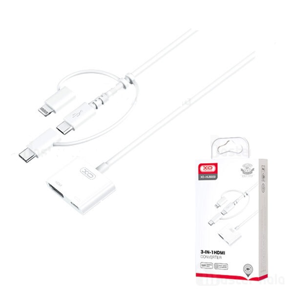 تبدیل سه سر اتصال همزمان شارژر و HDMI XO HUB009 ایکس او